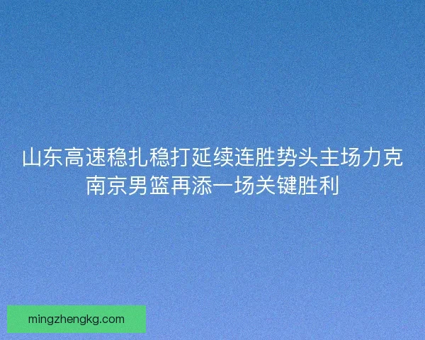 山东高速稳扎稳打延续连胜势头主场力克南京男篮再添一场关键胜利